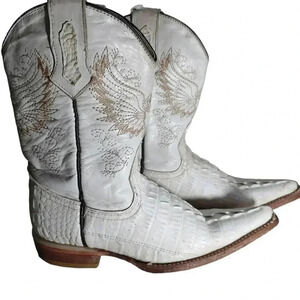 Kids crocodile western boots